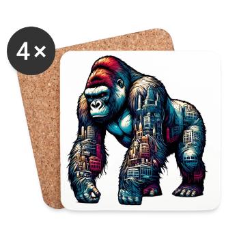 Gorilla - Untersetzer (4er-Set) - Weiß - Vorne