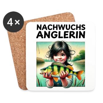 Nachwuchs Anglerin - Untersetzer (4er-Set) - Weiß - Vorne