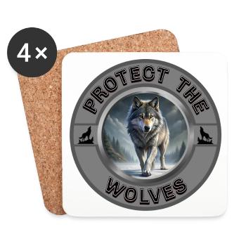 Protect the Wolves - Coasters (set of 4) - white - Front