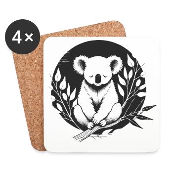 Ein Koala umgeben von zarten Eukalyptuszweigen - Untersetzer (4er-Set) - Weiß - Vorne