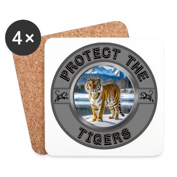 Protect the Tigers - Coasters (set of 4) - white - Front