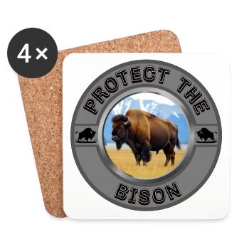 Protect the Bison - Coasters (set of 4) - white - Front