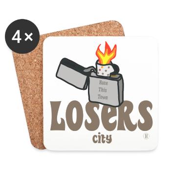 Grunge Rebel Lighter - Hate this town - Coasters (set of 4) - white - Front