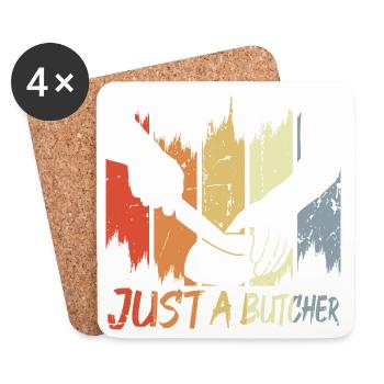 Funny Butcher - Coasters (set of 4) - white - Front