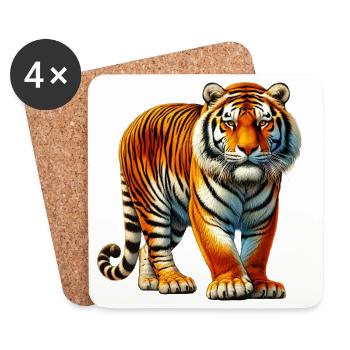 Tiger - Coasters (set of 4) - white - Front