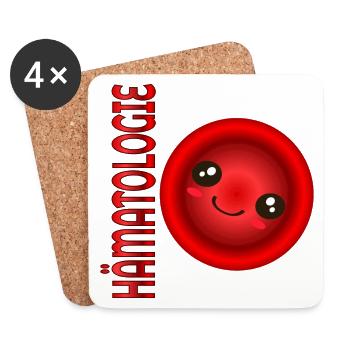 HÄMATOLOGIE Erythrozyten BLUT - Untersetzer (4er-Set) - Weiß - Vorne