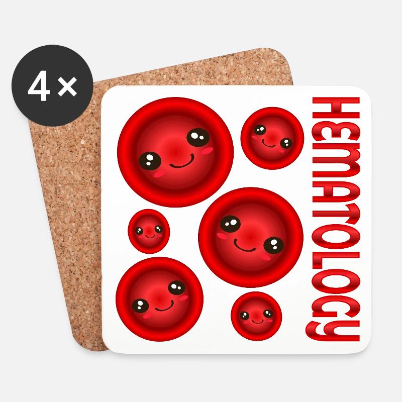 BLUT-HÄMATOLOGIE - Untersetzer (4er-Set) - Weiß