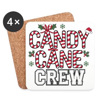 Festive Candy Cane Crew Christmas - Coasters (set of 4) - white - Front