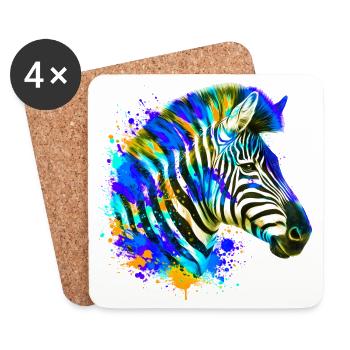 Zebra - Coasters (set of 4) - white - Front
