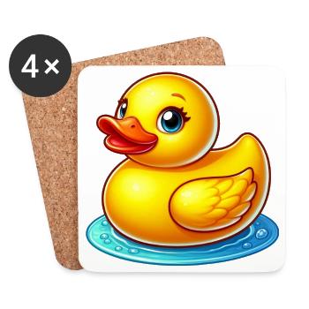 Duckling Duck Duck Duck - Coasters (set of 4) - white - Front