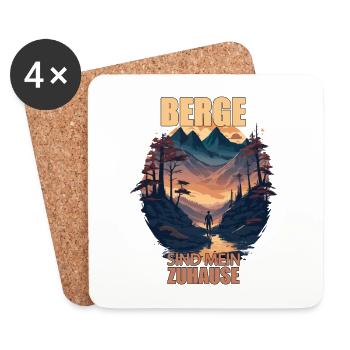 Berge sind meine Zuhause - Untersetzer (4er-Set) - Weiß - Vorne