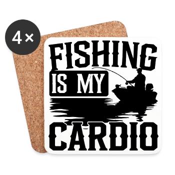 La pêche est ma silhouette cardio - Dessous de verre (lot de 4) - blanc - Devant