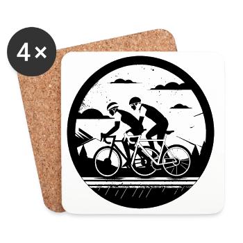 Cyclisme - Dessous de verre (lot de 4) - blanc - Devant