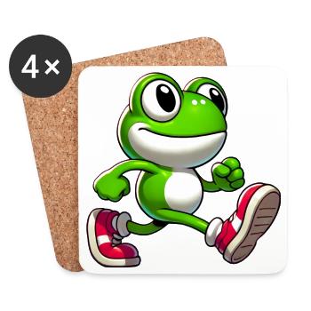 Grenouille - Dessous de verre (lot de 4) - blanc - Devant