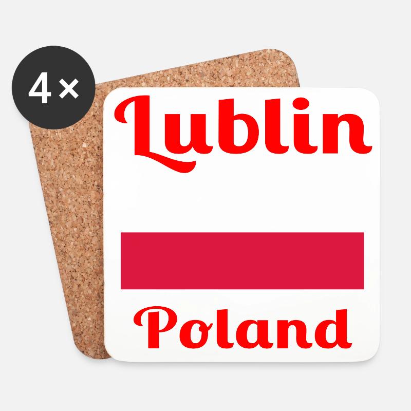 Lublin, Polen - Stylische Drucke - Untersetzer (4er-Set) - Weiß