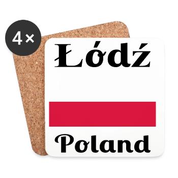 Łódź, Poland - Stylish prints - Coasters (set of 4) - white - Front