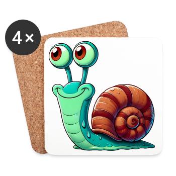 Snail - Coasters (set of 4) - white - Front