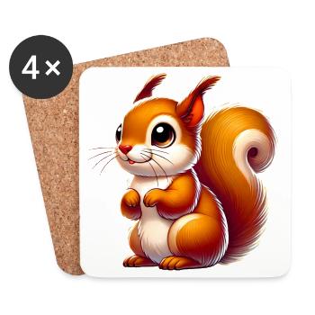 Squirrel - Coasters (set of 4) - white - Front