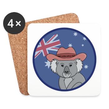 Entzückender Koala mit der australischen Flagge - Untersetzer (4er-Set) - Weiß - Vorne