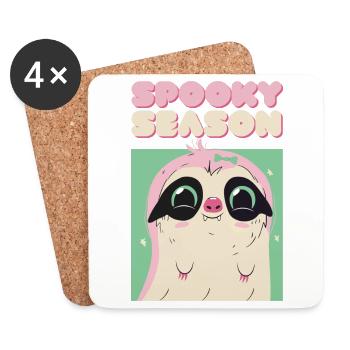 Spooky Season - Paresseux vampire mignon - Dessous de verre (lot de 4) - blanc - Devant
