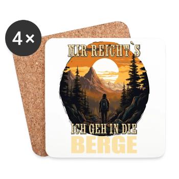 Mir reicht`s, ich geh in die Berge - Untersetzer (4er-Set) - Weiß - Vorne