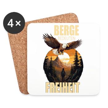 Berge bedeuten Freiheit - Untersetzer (4er-Set) - Weiß - Vorne