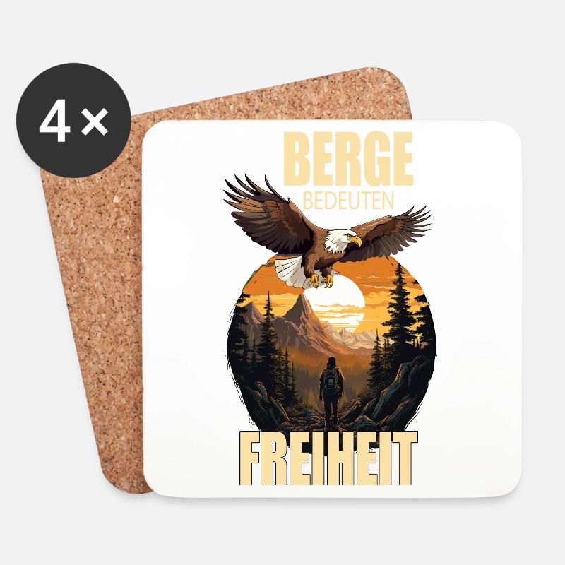 Berge bedeuten Freiheit - Untersetzer (4er-Set) - Weiß