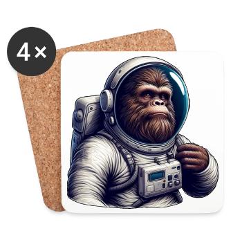 Gorilla Astronaut im Weltraum - Untersetzer (4er-Set) - Weiß - Vorne