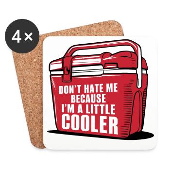 Funny Cooler Pun "A Little Cooler" - Coasters (set of 4) - white - Front