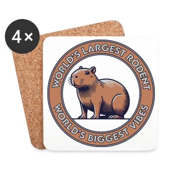 World’s Largest Rodent, World’s Biggest Vibes - Untersetzer (4er-Set) - Weiß - Vorne