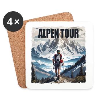 Alpen Tour - Untersetzer (4er-Set) - Weiß - Vorne