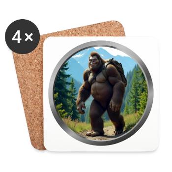 Bigfoot Hiking - Coasters (set of 4) - white - Front