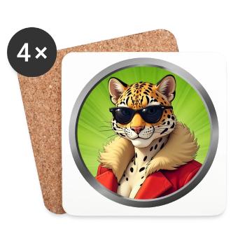 Cool Leopard Woman - Coasters (set of 4) - white - Front