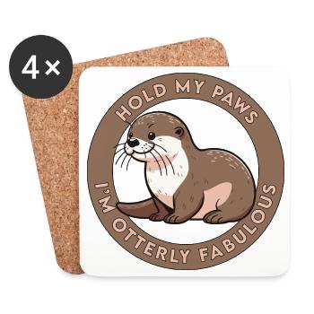 Otterly Fabulous - Coasters (set of 4) - white - Front