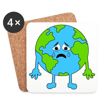 Melancholic Land Illustration - Coasters (set of 4) - white - Front