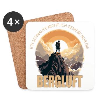 Ich schnaufe nicht, ich genieße nur die Bergluft - Untersetzer (4er-Set) - Weiß - Vorne
