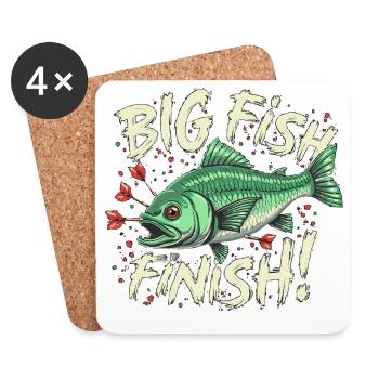 Darts big fFish finish Dart High Finish 170 - Coasters (set of 4) - white - Front
