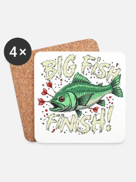 Darts big fFish finish Dart High Finish 170 - Untersetzer (4er-Set) - Weiß