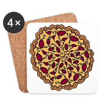 Pizza graphic  - Untersetzer (4er-Set) - Weiß - Vorne
