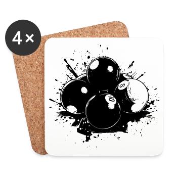 Billiard Balls Street Art - Coasters (set of 4) - white - Front