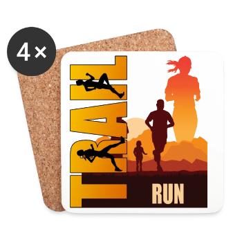 Trail Running - Untersetzer (4er-Set) - Weiß - Vorne