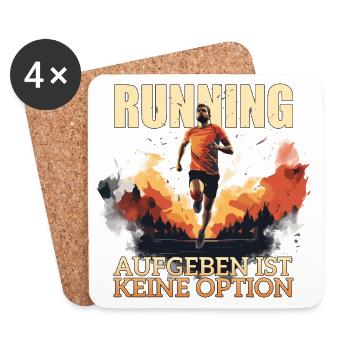 Running - Aufgeben ist keine Option - Untersetzer (4er-Set) - Weiß - Vorne