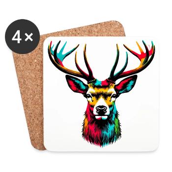 Deer - Coasters (set of 4) - white - Front