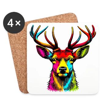 Deer - Coasters (set of 4) - white - Front