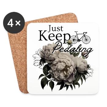 Pedaling – Floral Elegance - Untersetzer (4er-Set) - Weiß - Vorne