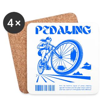Pedaling – power and freedom on two wheels - Coasters (set of 4) - white - Front