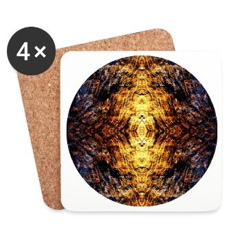 Mandala Nature Lumière dans la roche - Dessous de verre (lot de 4) - blanc - Devant