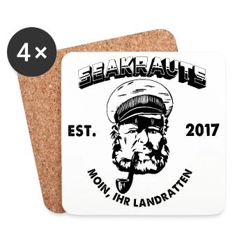Le capitaine - Dessous de verre (lot de 4) - blanc - Devant