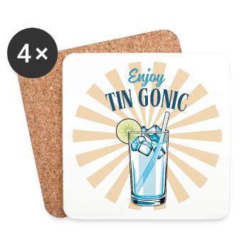 Profitez de Tin Gonic - Dessous de verre (lot de 4) - blanc - Devant