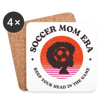 Soccer Mom Era – La tête dans le jeu - Dessous de verre (lot de 4) - blanc - Devant